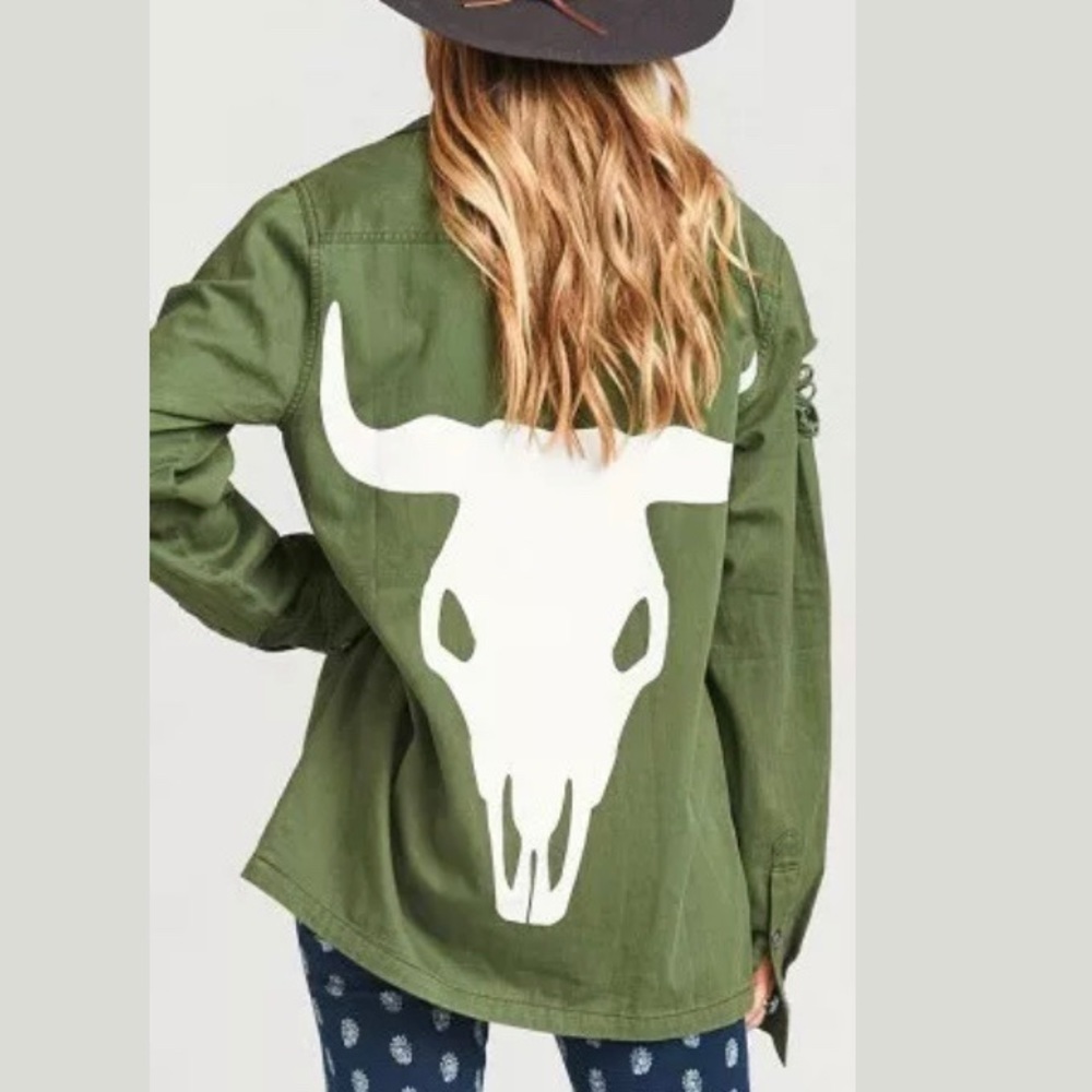 Show Me Your MuMu Olive Army Bull Jacket